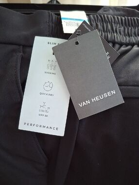 Van Heusen Black Performance Slim Pants with Tag